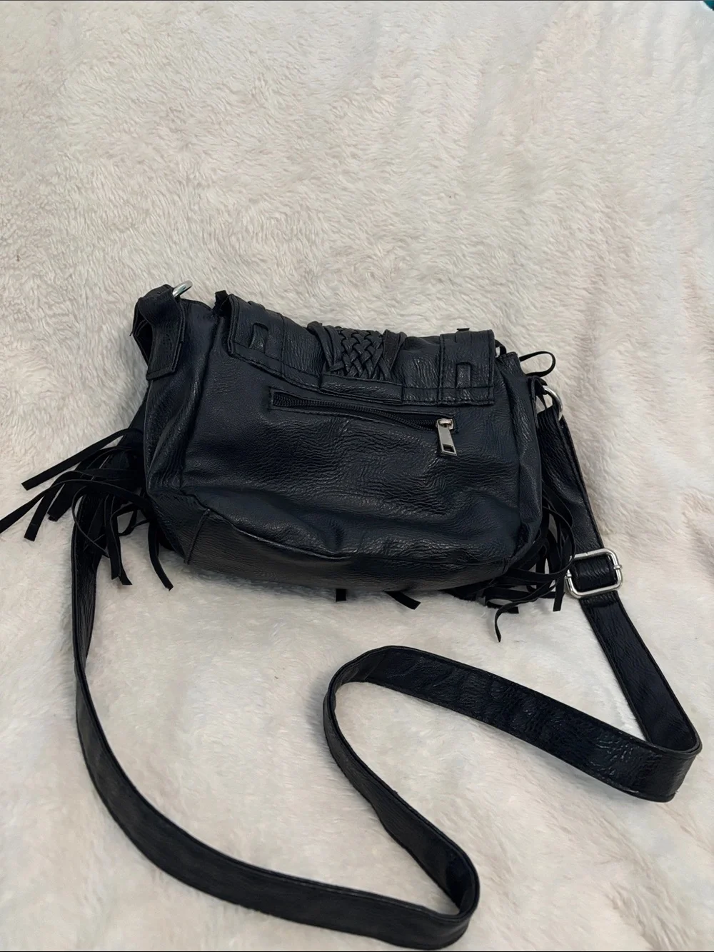 Black Fringe Crossbody Bag
